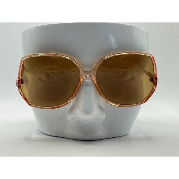 NEW Vintage Oversize Sunglasses Drop Temple Style Crystal Brown Monochrome #830 - Picture 2 of 10